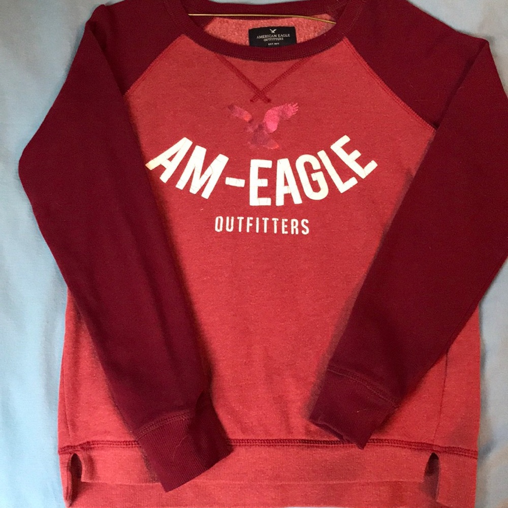 Maroon American Eagle crew neck sweatshirt